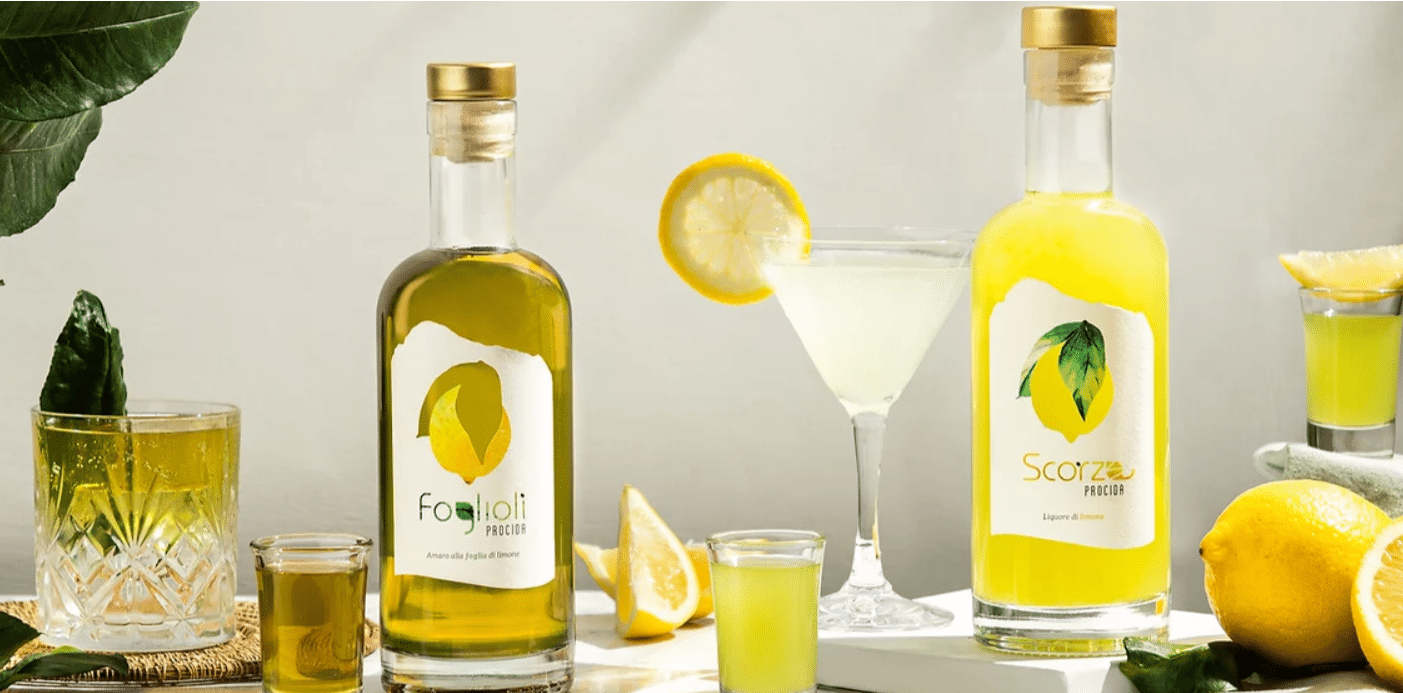 Foglioli amaro di Procida fatto con le foglie dei limoni cinque gusti