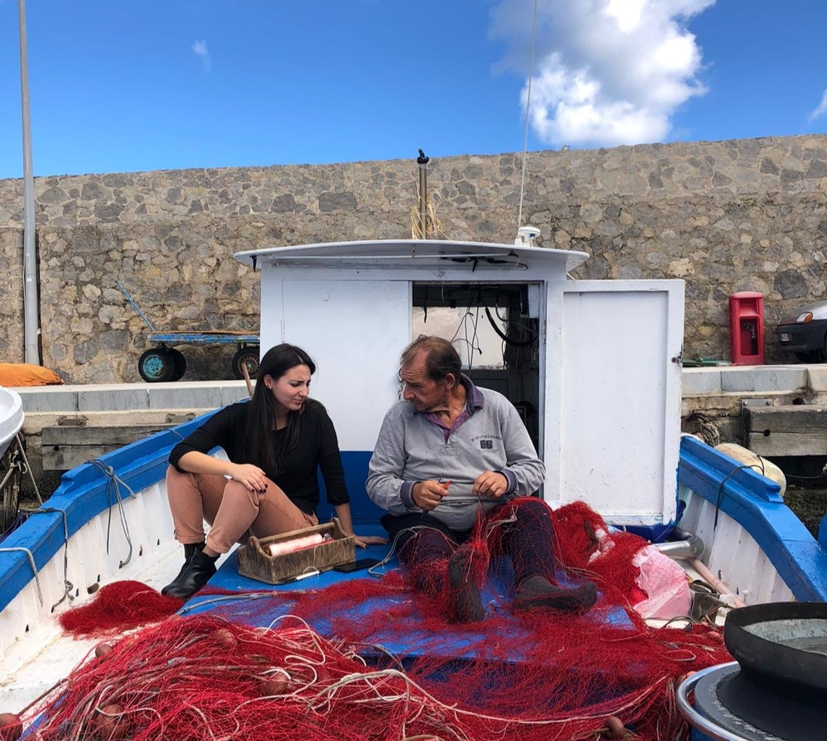 pescatore fest isola delle femmine Ivana Vermiglio con suo padre pescatore