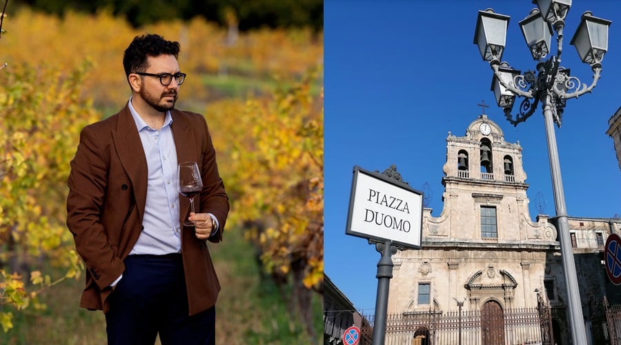 Alessandro Lieto pres Slow Food Lentini e sommelier+Duomo Lentini