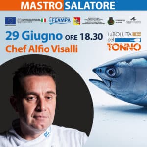 Mastro salatore Alfio Visalli locandina La Bollita del Tonno Oliveri