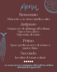Menu Sulla rotta di Ulisse