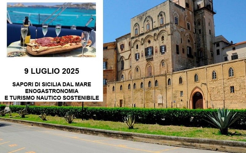 Ars Palermo Palazzo Normanni laterale+locandina I sapori di Sicilia dal mare