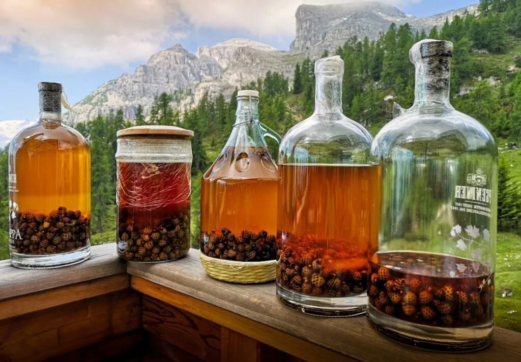 Tipi di grappa sfondo Alpi