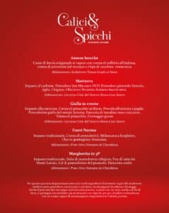 menu di Calici e Spicchi Vesuvius