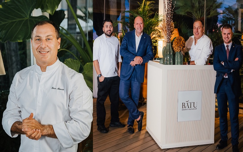 Luca Miuccio Chef con lo staff